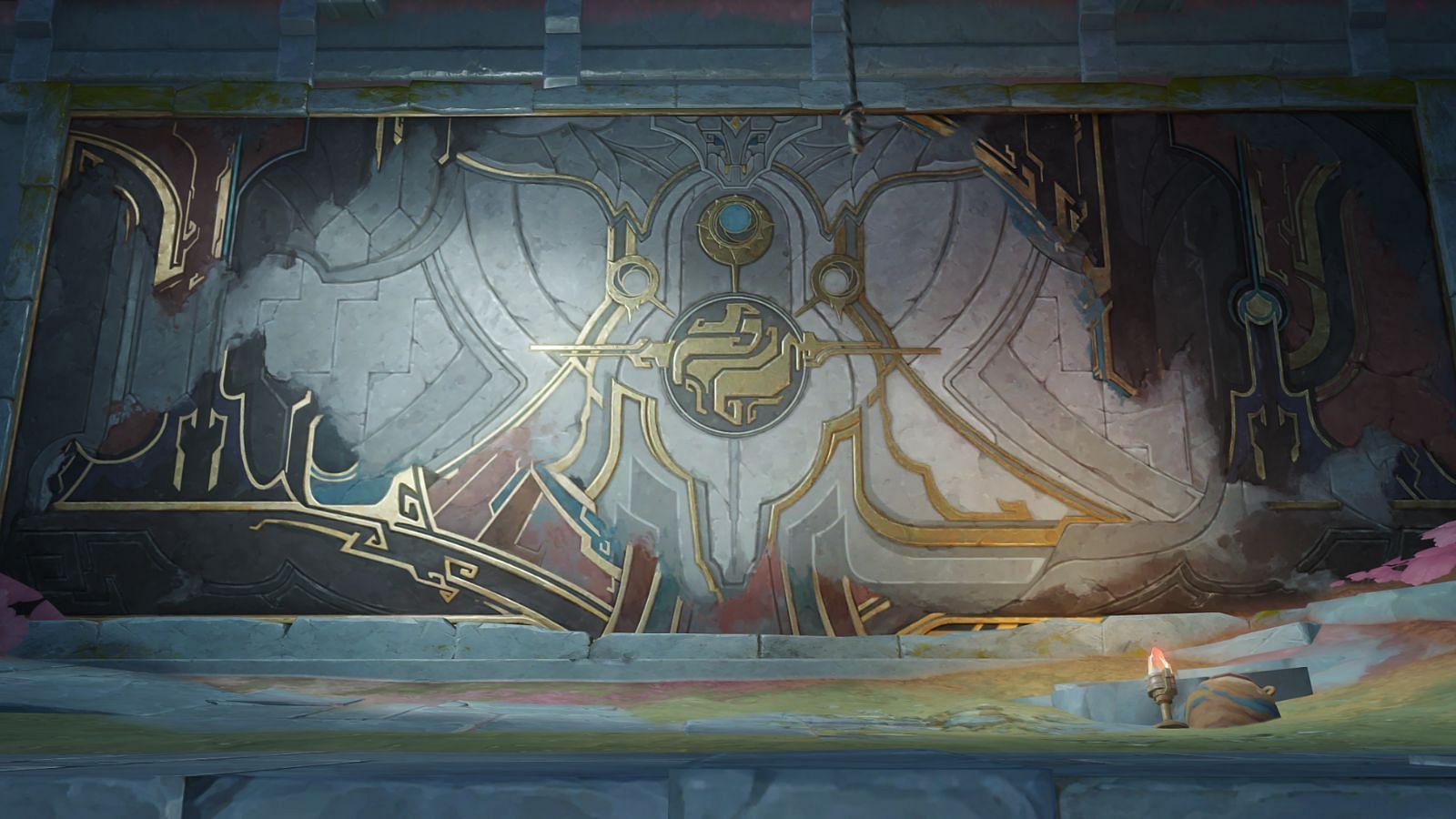 Nibelung's mural in Ochkanatlan depicting his original appearance (Image via HoYoverse)